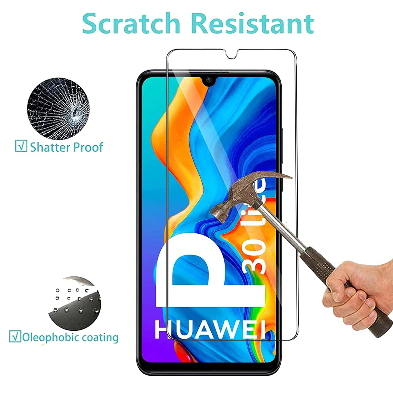 Защита экрана для Huawei P30 Lite закаленное стекло HD Crystal 9H с защитой от царапин