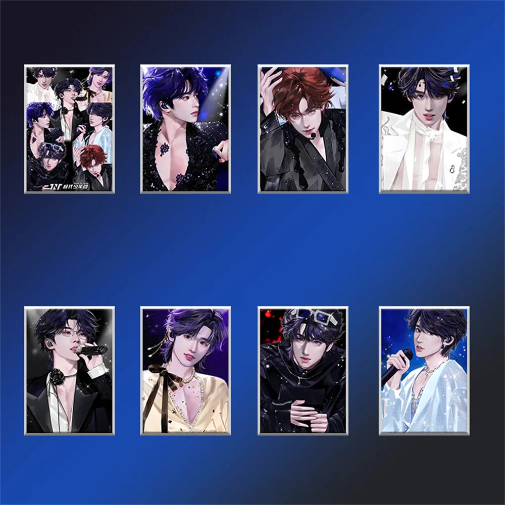 Серия Boy Group на 4-й годовщину мультяшный клейкий постер Liu Yaowen Ma Jiaqi Yan Haoxaing Ding Chengxin