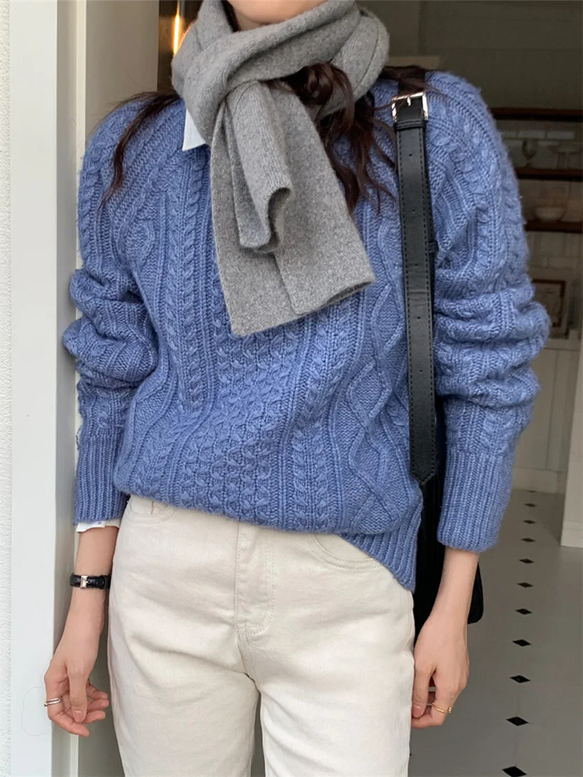 

HziriP Knitwear Sweaters Gentle OL Women Loose-Fitting Vintage Casual New Cashmere Mujer Pullovers Chic Office Lady Warm Winter