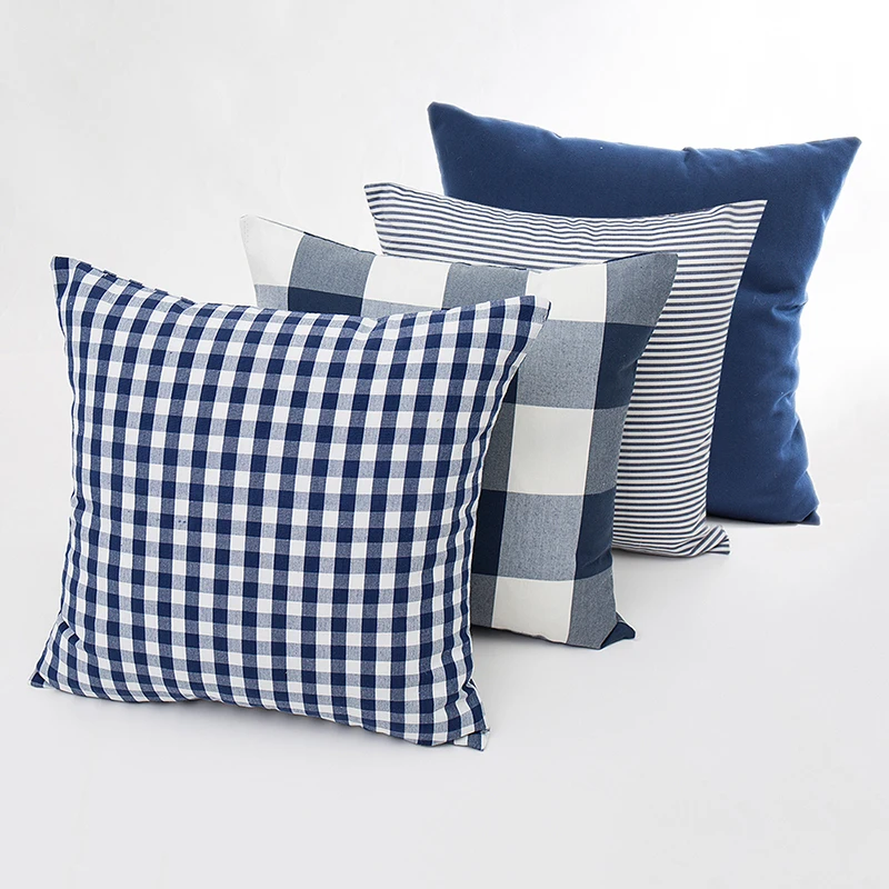 

30X50/45X45cm Black Yarn Dyed Cotton Linen Tasselled Cushion Cover Hot Plaid Stripes Geometry Pillowcase Decorativos Para Sofa