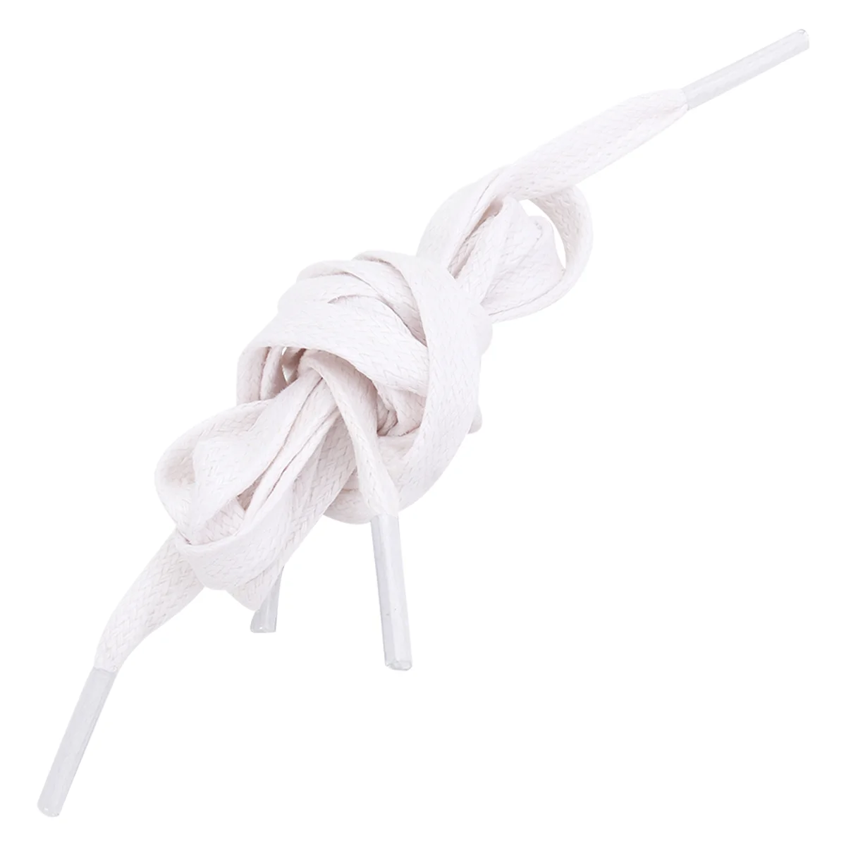 2 Pairs Flat Waxed Shoelaces Casual Tie Cotton White Athletic Sports Shoes Sneakers