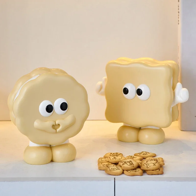 

Cute Biscuit Money Box Savings Storage Tank Toy Ornament Creative Coin Piggy Bank Gift Hidden Safe Living Room hucha Home Decor