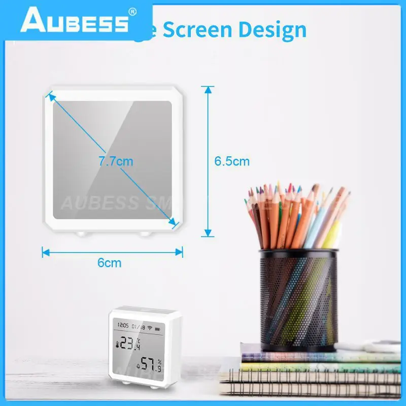 

Wifi Temperature And Humidity Sensor App Monitor Alarm Smart Life Remote Control With Lcd Screen Display Tuya