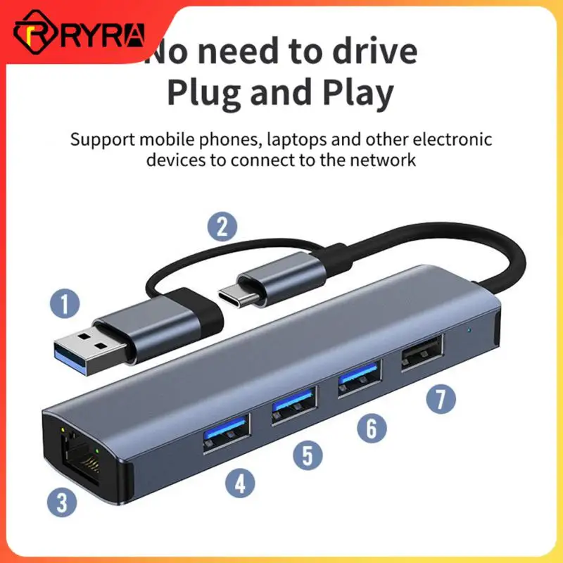 

Док-станция RYRA USB C HUB 3,0 Type C, мультиразветвитель, адаптер OTG для Xiaomi, Lenovo, Macbook Pro, 13, 15, Air Pro, ПК, компьютера