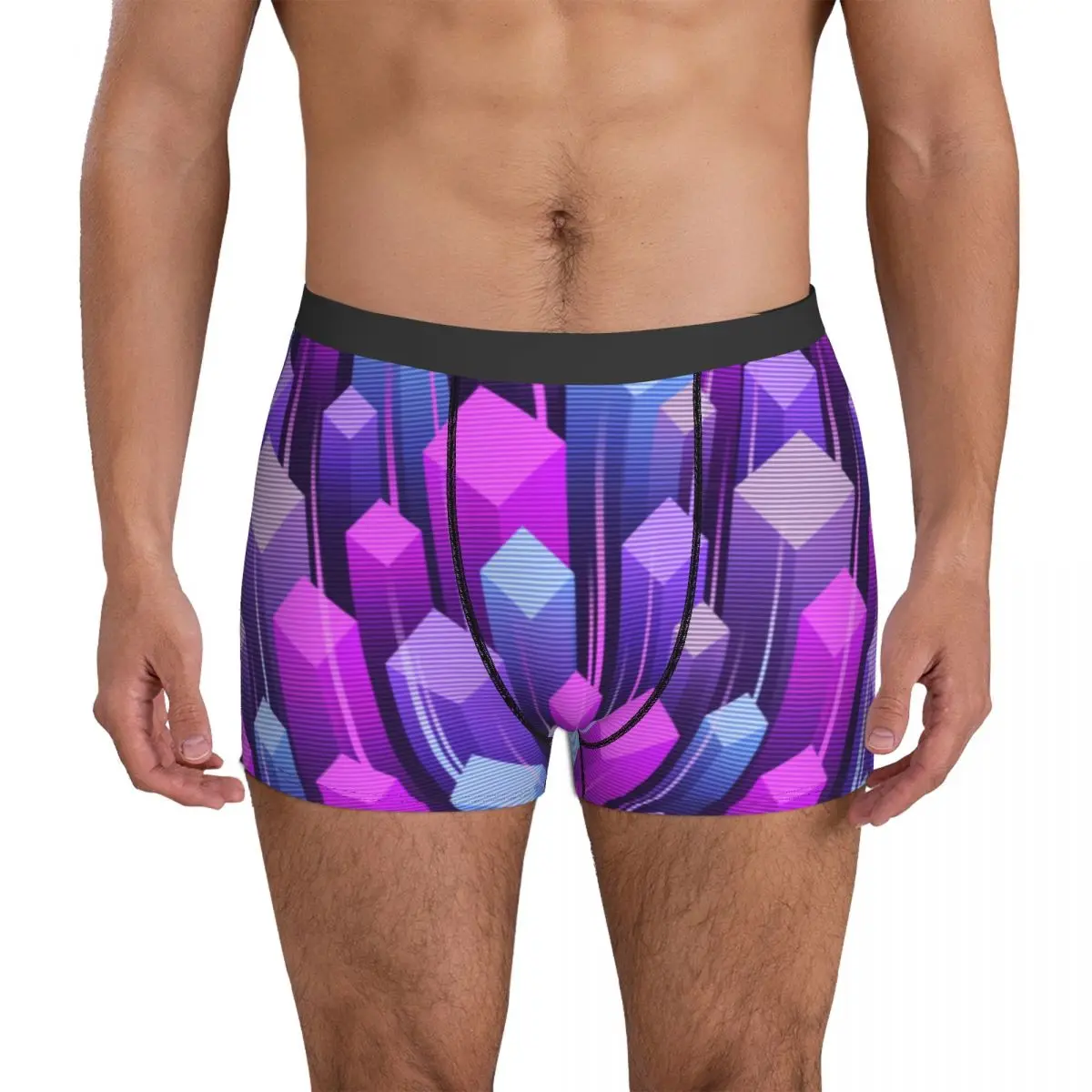 

Funky Pop Art Underwear 80s Abstract Geometric Males Shorts Briefs Elastic Trunk Hot Design Oversize Panties