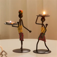national style iron candlestick crafts candlelight dinner table decoration retro metal candle holder candle stand light holder