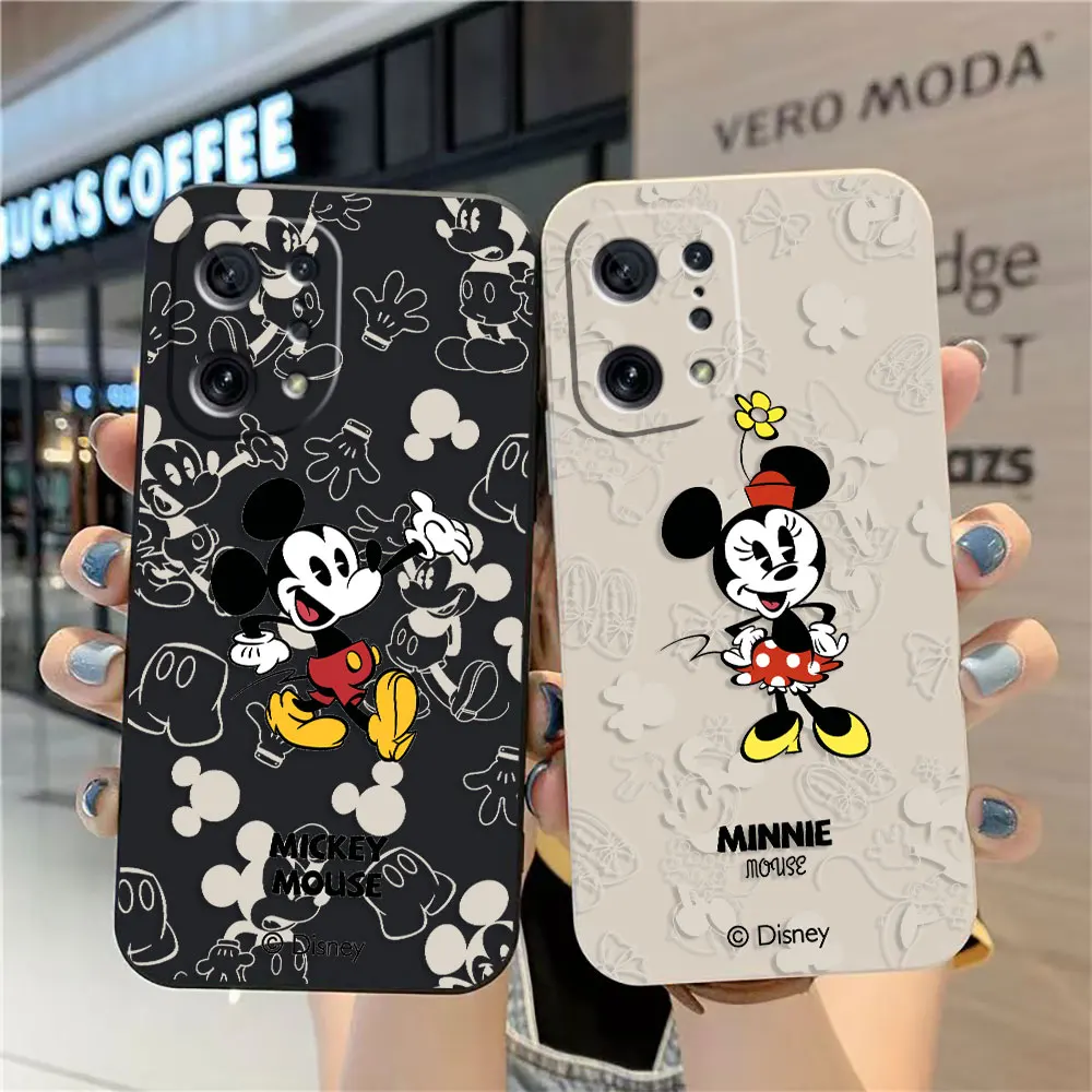 

Case For OPPO FIND X6 X3 REALME X7 X50 RENO 2 4Z 4 6 Lite 5Z 5F 4G 5G PRO Liquid Silicone Case Funny Mickey Minnie Mouse