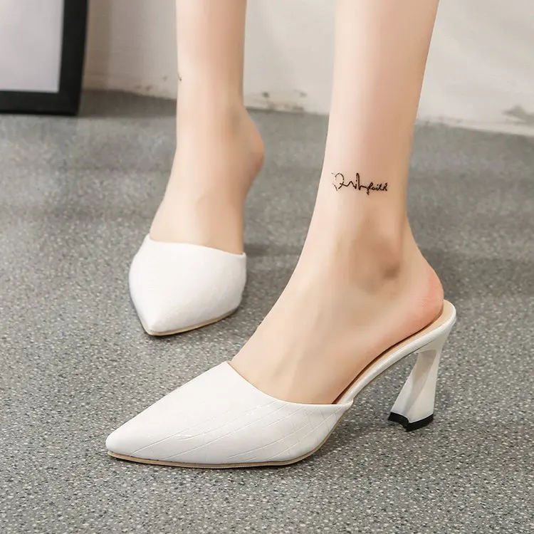 

2022 Summer Ladies High Heels Solid Color Shallow Mouth All-match 35-39 Casual Outdoor Ladies High Heels Stiletto High Heels