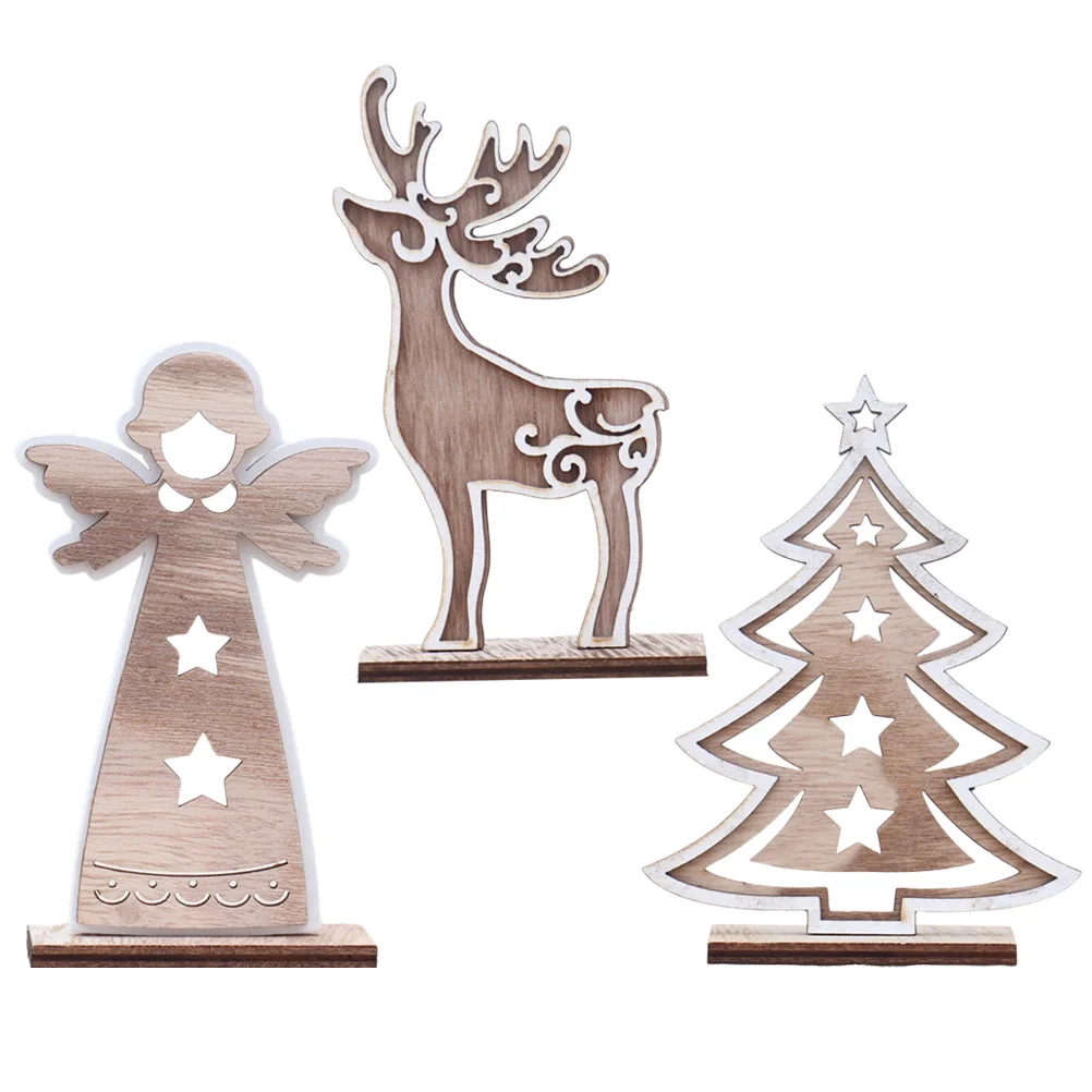 

3pcs Christmas Ornament Christmas Figurine Ornaments Christmas Desk Ornament Christmas