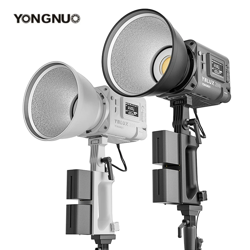 YONGNUO LUX200 200W 2700K-6500K Bowens Mount Handheld Outdoor LED Video Light with Handle Power Adapter