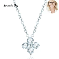serenity day 3mm4p moissanite necklace d color vvs1 diamond pendant s925 silver plate 18k gold jewelry for women wedding gift