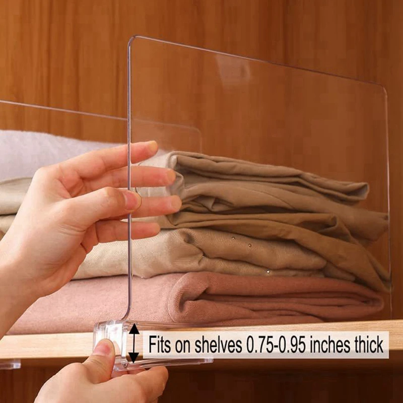 SEWS-4 упаковки перегородки для организации шкафа прозрачные деревянные кухонных