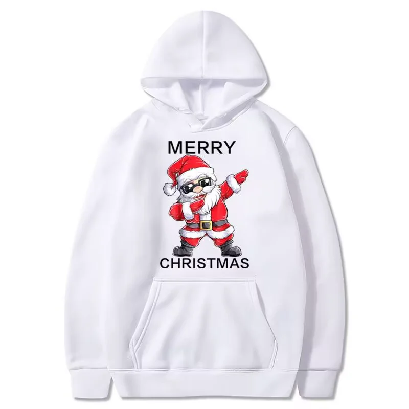 

Christmas Hoodie for Men Fall Winter Cashmere Hoodies Santa Claus Clothing Tops Hip Hop Street Hooded Y2k Clothes Tops