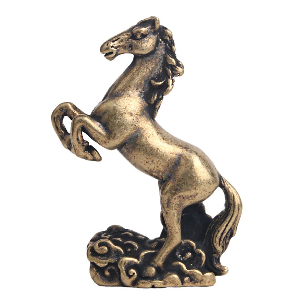 

Horse Small Bronze Ware Vintage Teapot Brass Adornment Unique Model Delicate Craft Decor Home Ornament Desktop Blessing