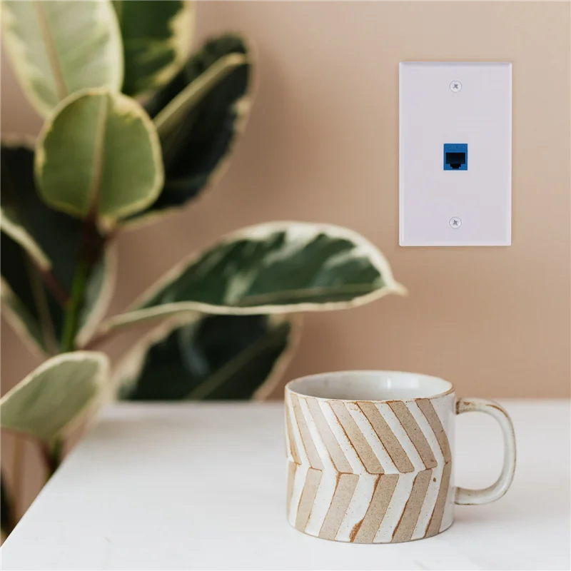 Сетевая розетка Ethernet 4х Cat6 с 1 портом RJ45 розетка-гнездо фоторозетка белая и синяя