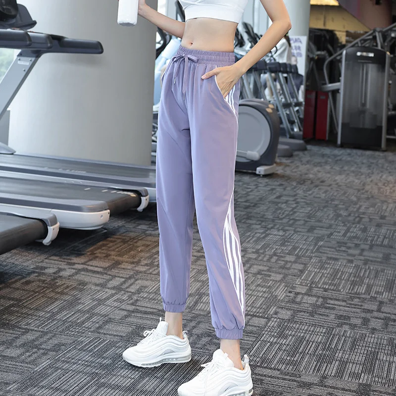 

Быстросохнущие брюки для женщин на лето, тонкие ноги, длинные провисающие штаны для йоги, уличные штаны для бега, фитнеса и отдыха