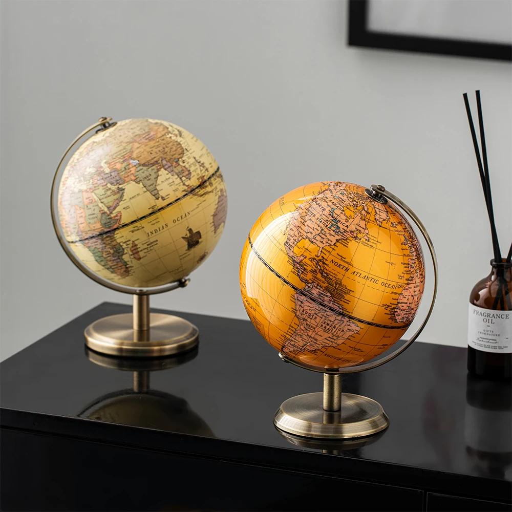 

Nordic Rotating Globe Ornaments Home Living Room Decoration Desk Accessories World Map School Geography Education Kid Toy Gift