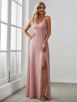 elegant evening dresses long a line spaghetti strap v neck floor length gown 2022 ever pretty of chiffon simple prom women dress