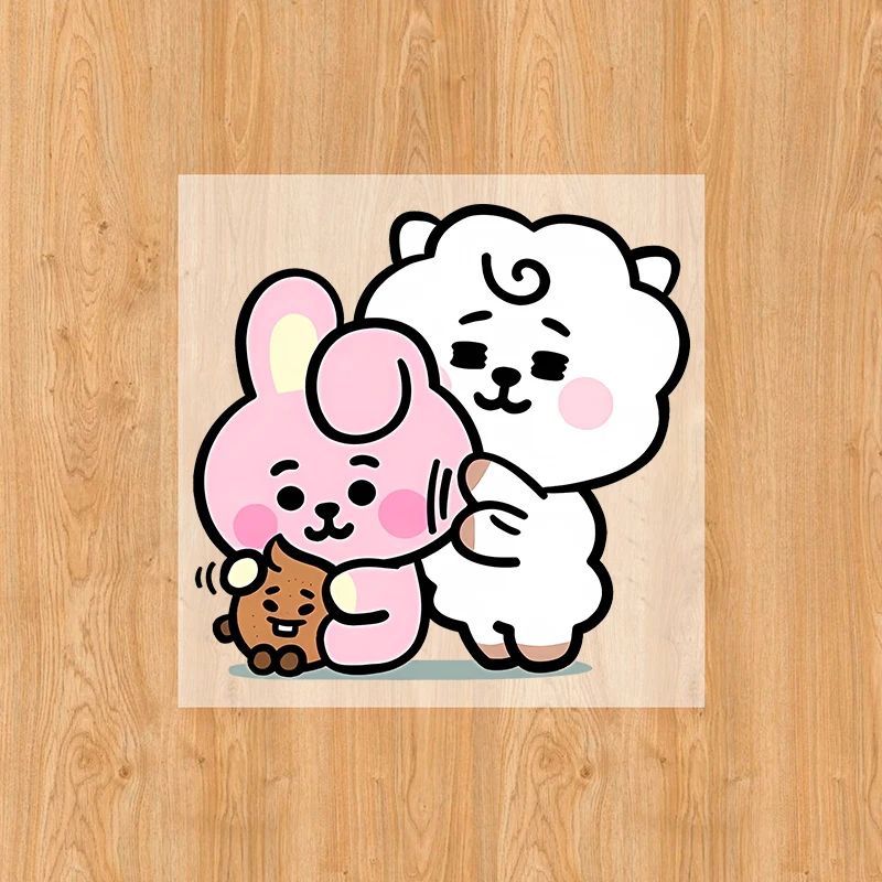 Наклейки-аппликации BT21 для термопереноса: милые мультяшные аниме-патчи COOKY TATA для одежды, толстовок, головных уборов. Подарок. (art.: 3920da4be5829) - 3920da4be5829