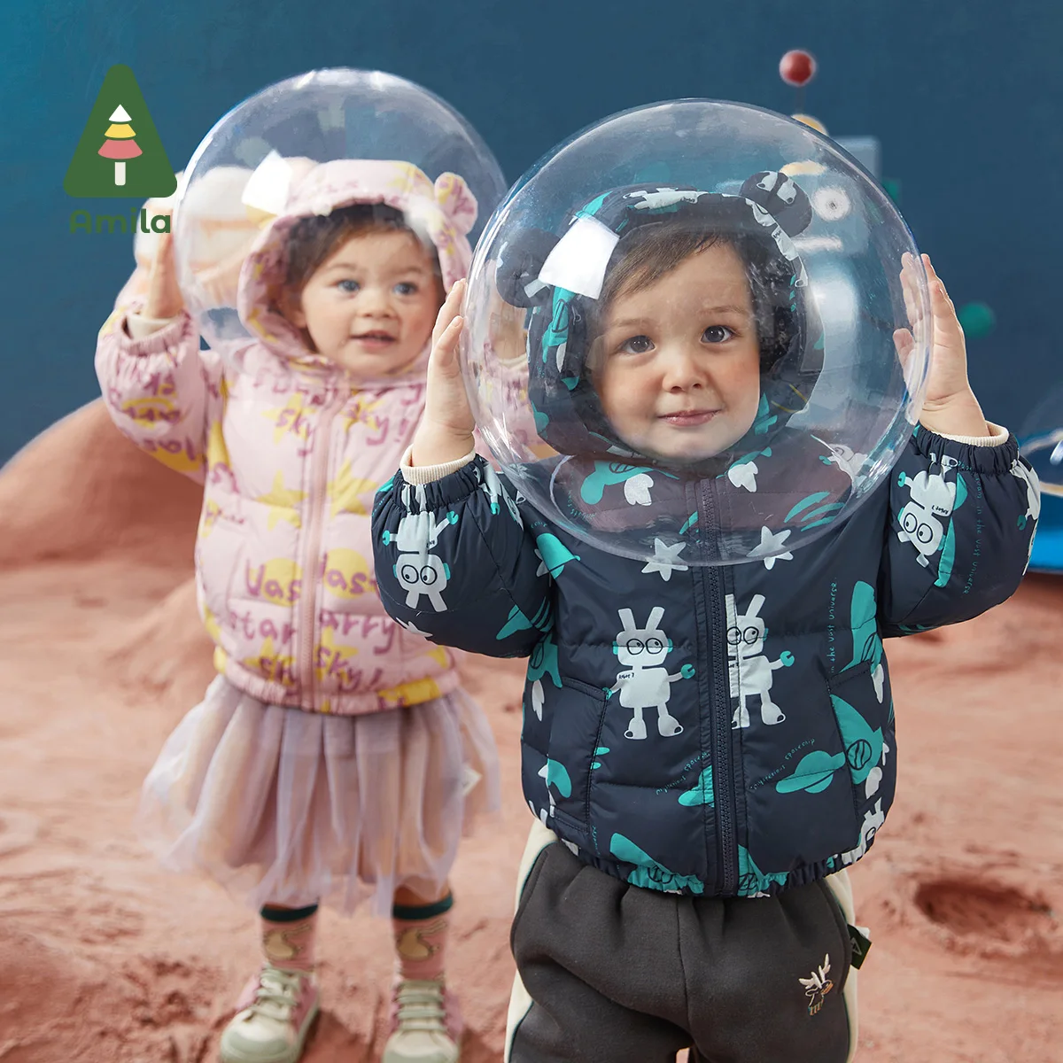 Детское пальто Amila, зимняя повседневная пуховая куртка с капюшоном и надписью в форме медведя для девочек и мальчиков, теплая Модная верхняя одежда Детское пальто Amila, зимняя повседневная пуховая куртка с капюшоном и надписью в форме медведя для девочек и мальчиков, теплая Модная верхняя одежда