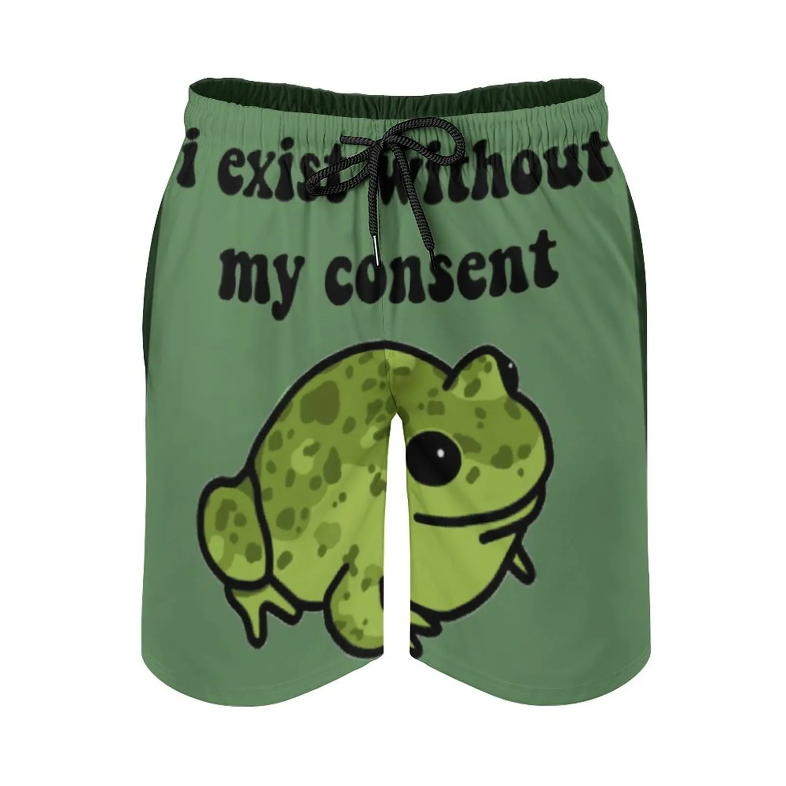 

Anime Beach Pants I Exist Without My Consent Frog 8 Loose Stretch Causal Vintage Hawaii Pants Casual Adjustable Drawstring Breat