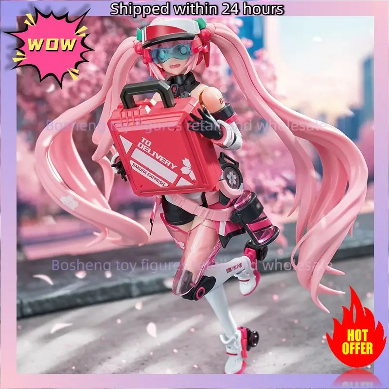 Фото В наличии: SOSKILL Hatsune Miku Sakura Miku Locomotive Mobile Suit Girl Assembly Ver. Коллекционная аниме-фигурка 16 см №1