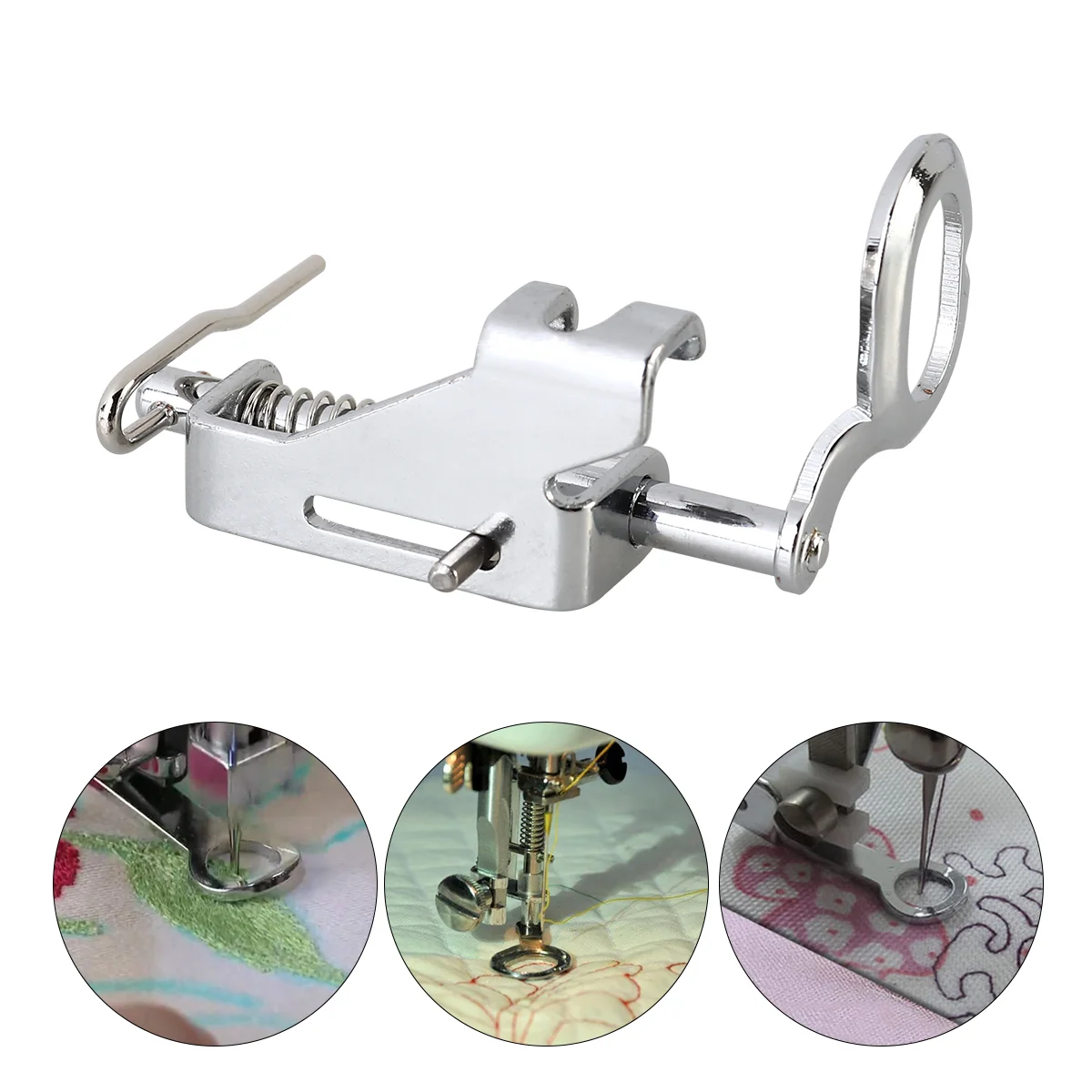 

Foot Presser Sewing Quilting Toe Machine Free Darning Motion Feet Close Accessories Open Low Rolled Spring Metal Large