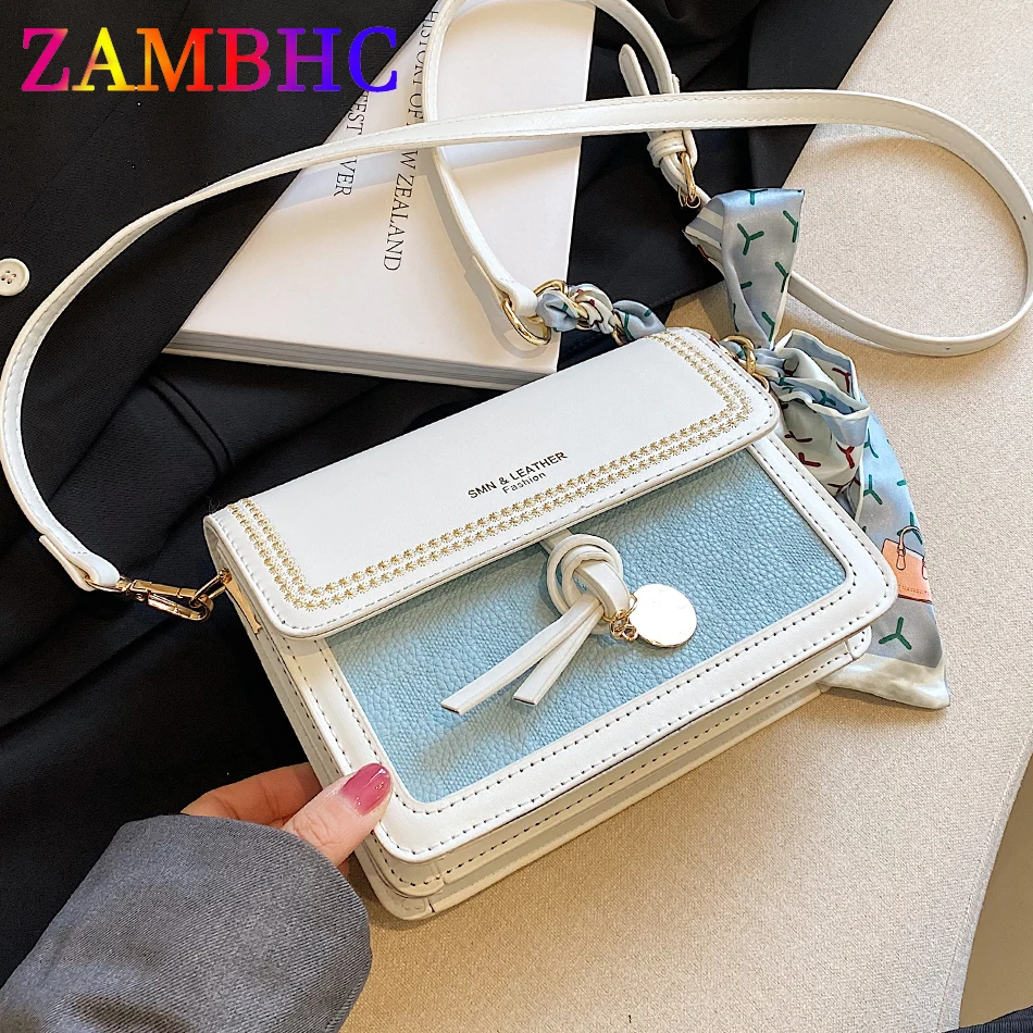 

Luxury Designer Women's Small Flap Bag High Quality Panelled Leather Shoulder Crossbody Bags for Women Elegant Ribbons Handbags