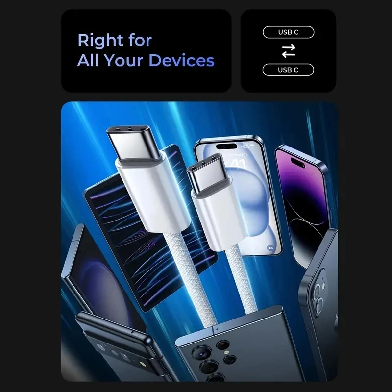 Фото PD Кабель для быстрой зарядки для Samsung S24 S23 Xiaomi 15 14 Huawei USB C TO USB Type C Кабель для iPhone 15 16 Pro Max Быстрое зарядное устройство №4