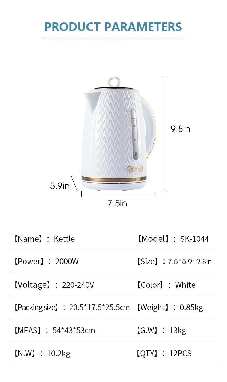 Waterkoker Wit 1 7L Capaciteit Dubbelwandige Warmwaterboiler Heater Met Automatische Uitschakeling En Droge Boiler Xoerming