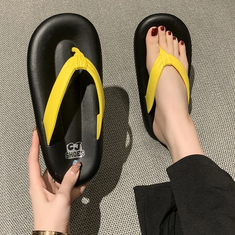 New Style Flip Flops Wholesale Summer Casual Thong Slippers Outdoor Beach Sandals EVA Flat Platform Comfy Shoes Women Couple Thi