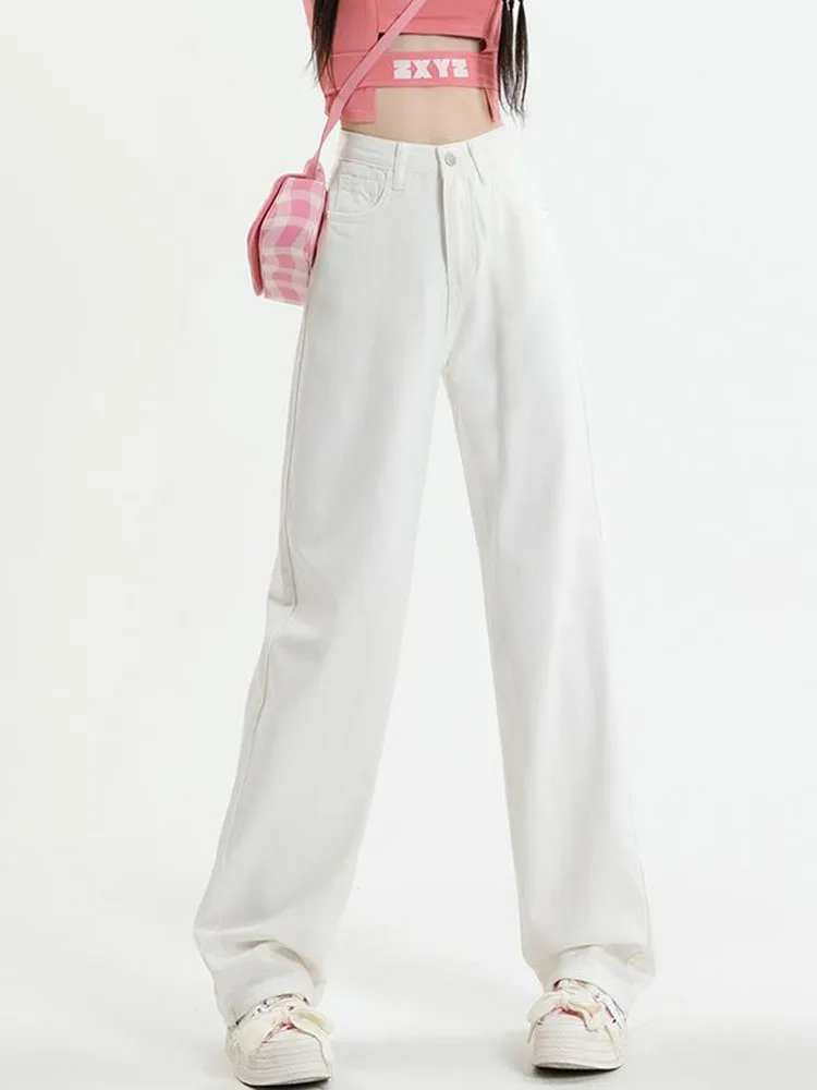 Синие джинсы UETEEY с завышенной талией широкие мешковатые брюки уличные мода 2024