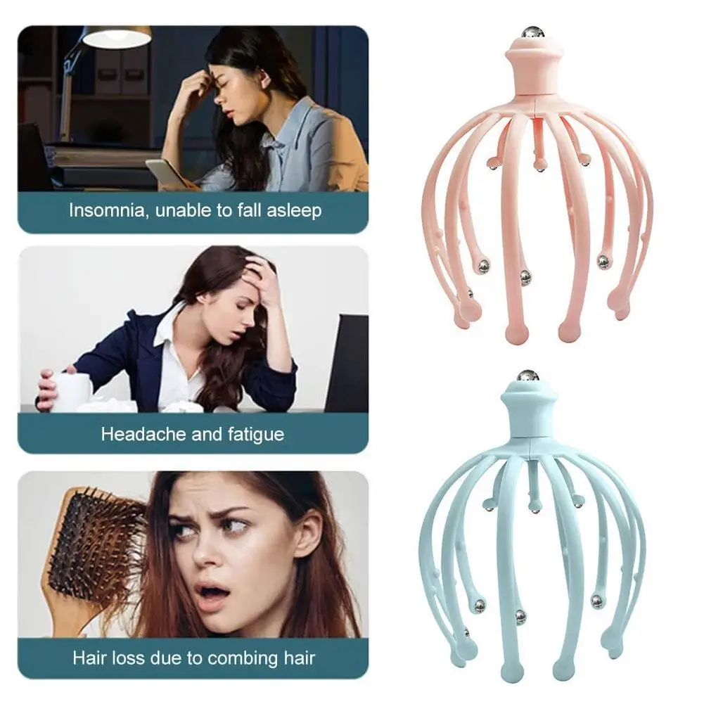 

Массажер для головы-осьминога, массажер для головы, терапевтическое облегчение боли, стимуляция, точечный расслабляющий коготь, забота о здоровье