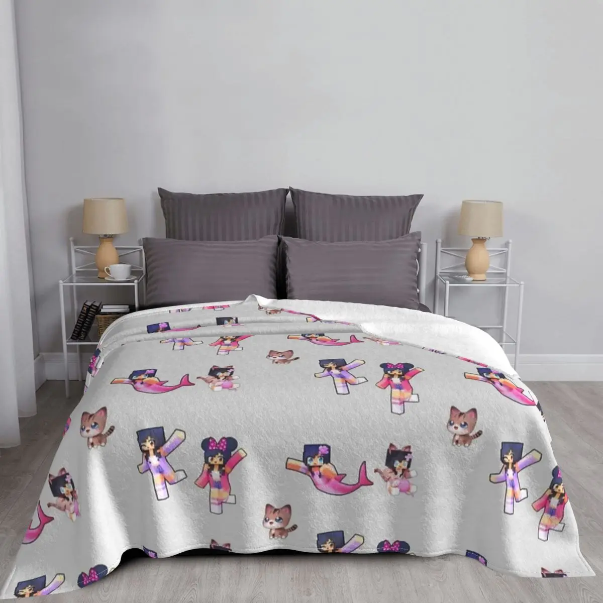 Мультяшное игровое одеяло Aphmau бархатные зимние многофункциональные супер