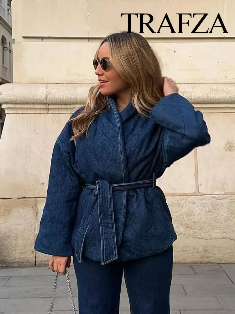 Женский джинсовый кардиган с V-образным вырезом и длинным рукавом