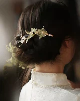 retro fairy light green hairpin with female side at the back of the head senior antique hanfu cheongsam accessories
