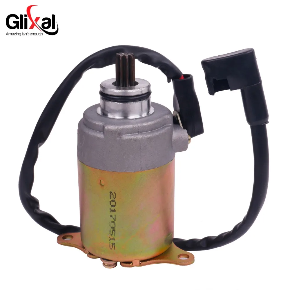 

Glixal GY6 125cc 150cc Электрический стартовый двигатель с проводом для 4-тактных 152QMI 157QMJ Скутер мопед ATV Go-kart двигатели