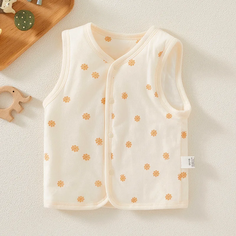 

0-3Y Children Cotton Vests Coats Autumn Baby Boys Girls Waistcoats Print Casual Soft Skin-friendly Kids Outerwear Clothes Hw27