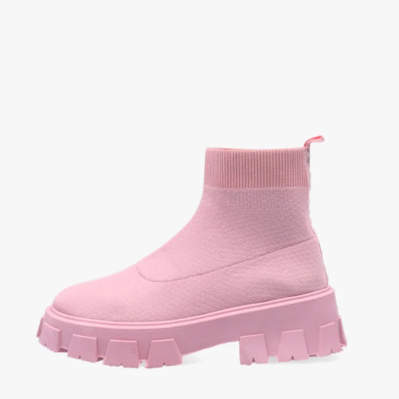 Women's Ankle Boots Women's Light Casual Shoes Wedge Fashion Socks Boots Knitted Elastic Cloth Winter Thick Soled Boots Women