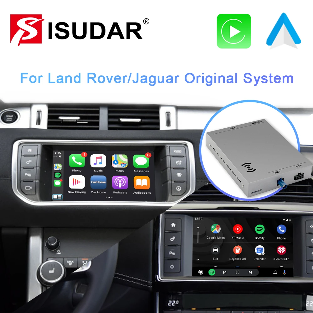 ISUDAR для Apple беспроводной Carplay Jaguar/Land Rover/XE/XF/Range Rover/Evoque/Discovery 4 Android Auto Ai Box