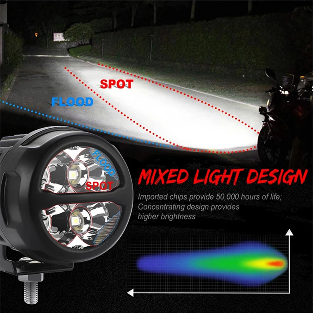 Световая панель рабочий свет автомобиля 1 шт. 2-контактный 3-дюймовый круглый 4000LM 40