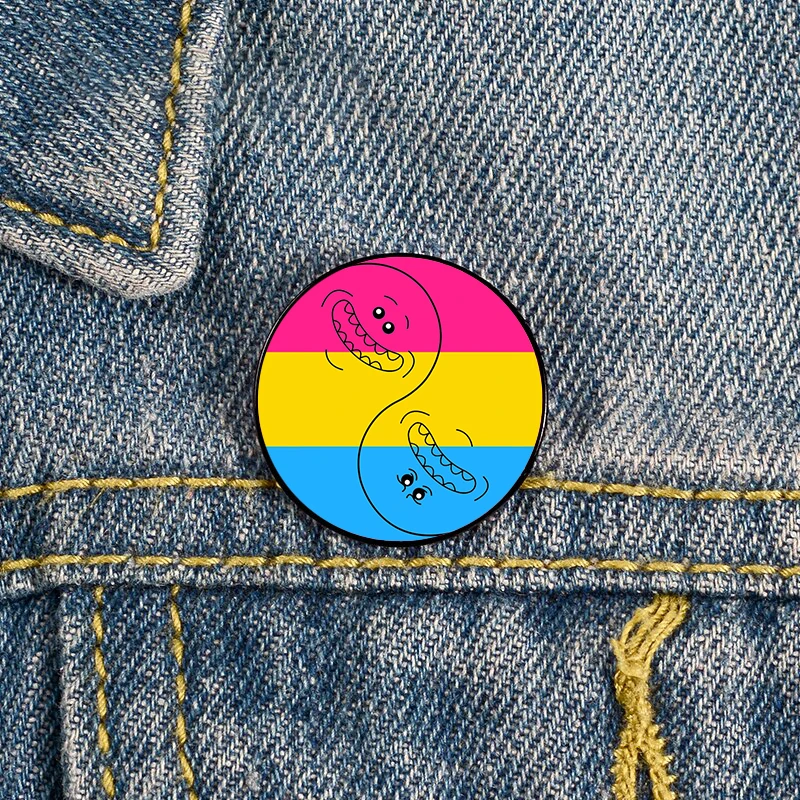 Броши pansex Pride Yin Yang Meeseeks на заказ, броши для рубашек, лацканов, для учителей, сумка, рюкзак, значок, мультяшный подарок, булавки для женщин