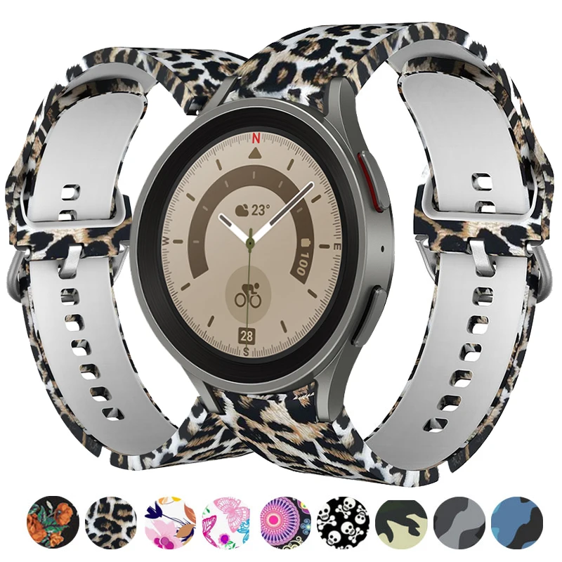 

Ремешок силиконовый для Samsung Galaxy Watch 5 Pro 45 мм/Watch 4 Classic 46 мм 42 мм, браслет с принтом для galaxy watch 5/4/44 мм/40 мм