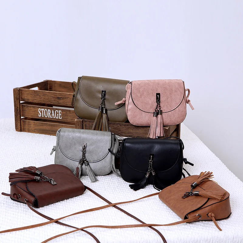 

2023 Small Women Messenger Bags Pu Leather Women Shoulder Bag Tassel Solid Clutches Chain Women Crossbody Bags Tote