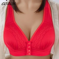 cozok womens bra front button plus size without underwire sexy lace underwear large big breast bralette underwear lingerie bh