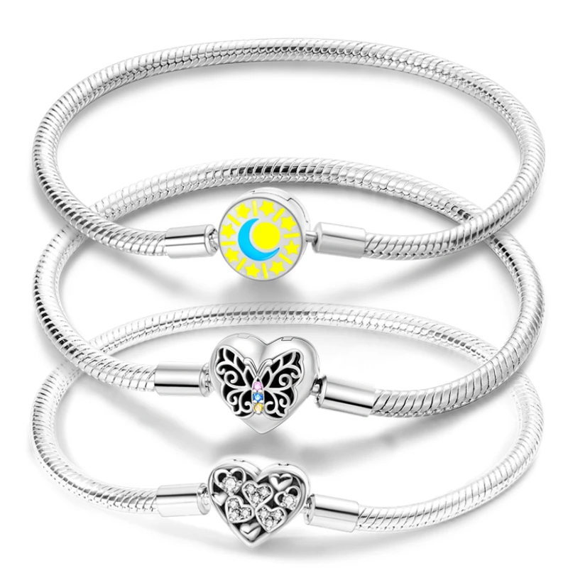 

Bracelet Original Luminous Star Moon Butterfly Heart Bracelets Fit Pandora Charms DIY Bracelet For Women