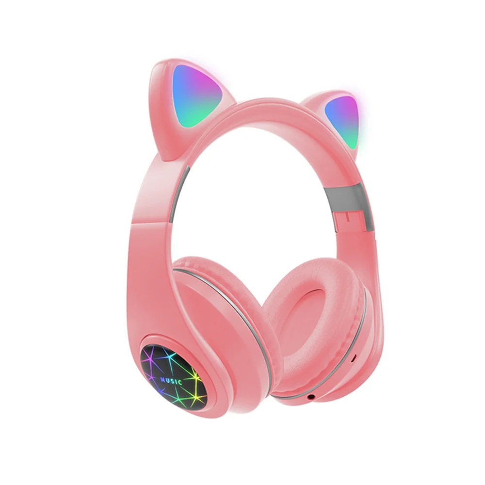 

Bluetooth-compatible Headphone With Microphone Colorful LED Casque Girls Music Cascos For Huawei Phone Xiaomi Children Kids Gift