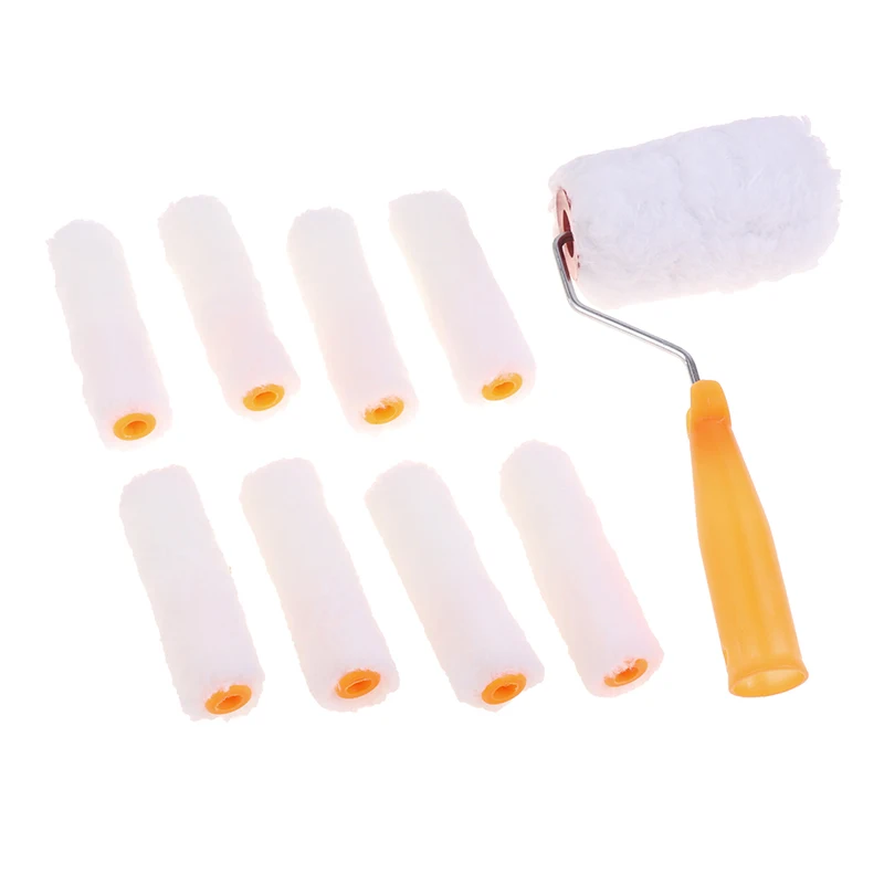 

9PCS Paint Roller Brush Kit Thick Diameter Roller for Wall Decorate Painting Handle Tool