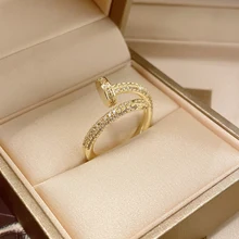 New In Korean Fashion Classic Temperament Luxury High Quality Copper Zircon Ring Gift Banquet Women Jewelry Ring 2022