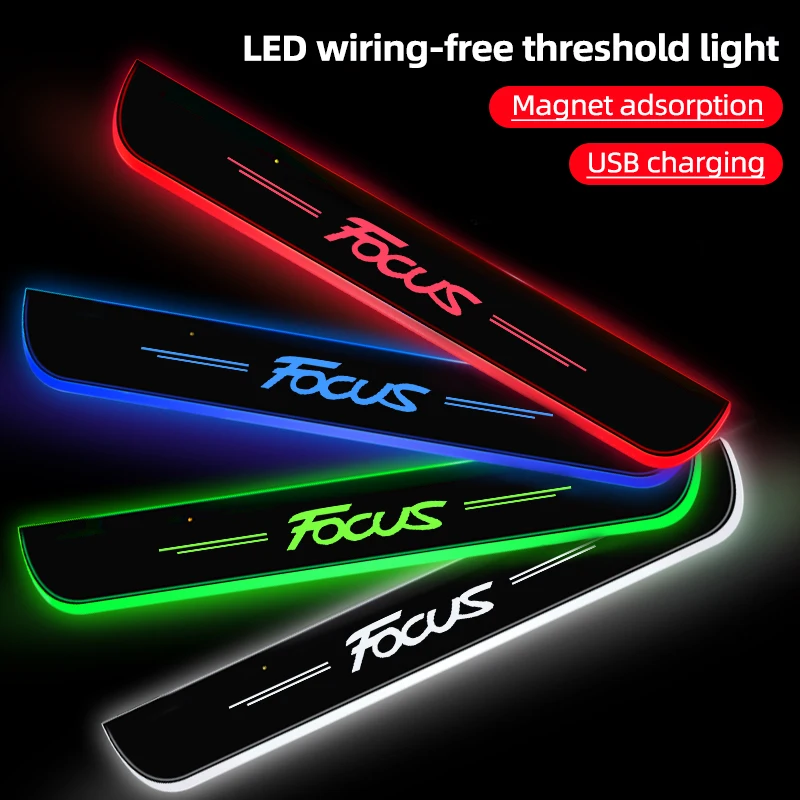 

Customized For Ford Focus Wireless LED Door Atmosphere Light 2008-2023 Threshold Welcome Light Interior Decoration